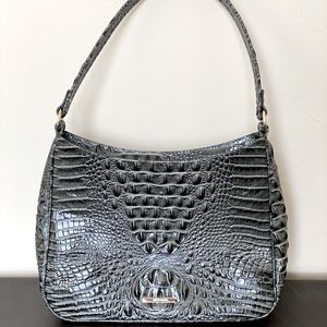 Brahmin gray/greige shoulder bag